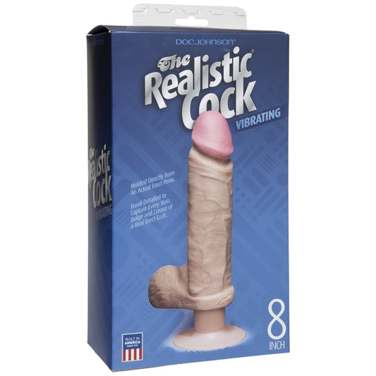 Doc Johnson Vibro 8" Realistic Cock  Vanilla