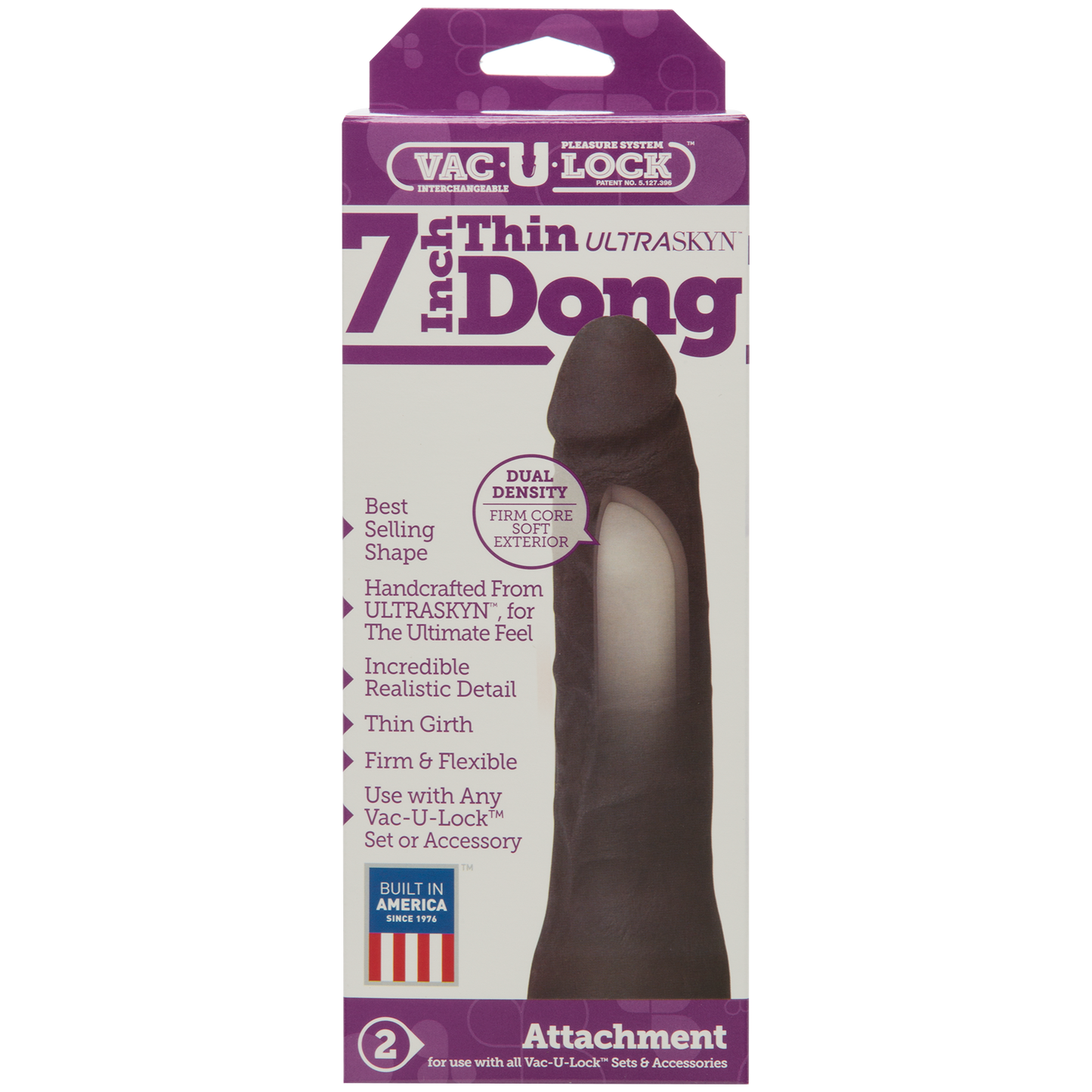 Doc Johnson VAC-U-LOCK- 7" Thin Dildo