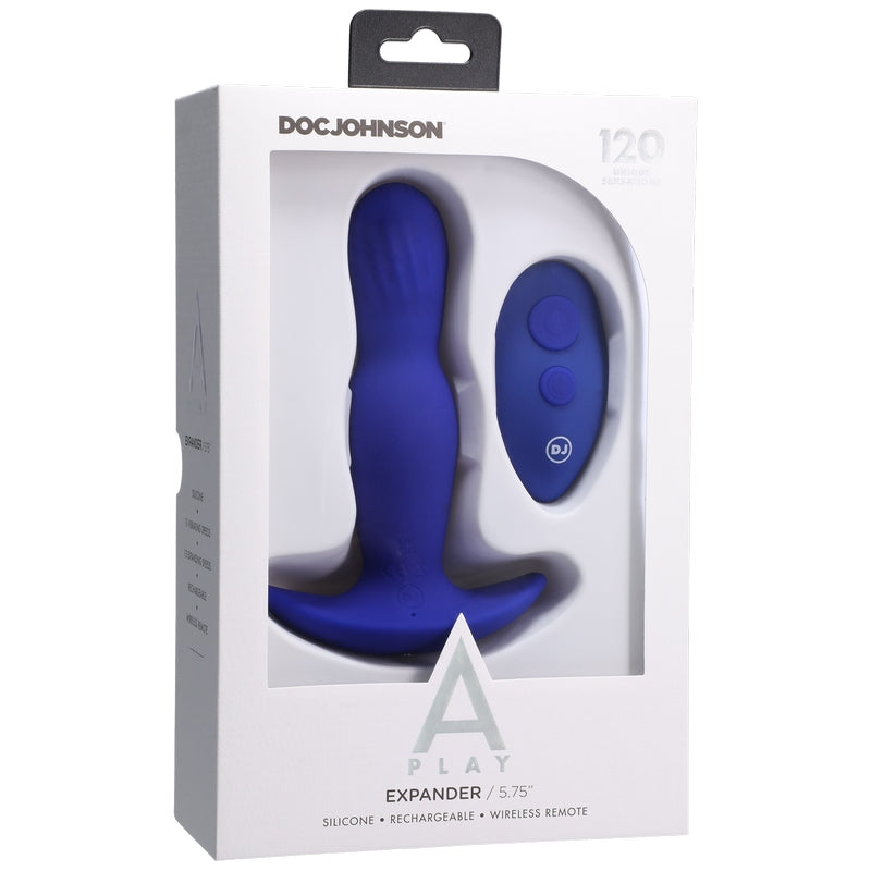 Doc Johnson  Play Expander Silicone Anal Plug Royal Blue 120 Sensation