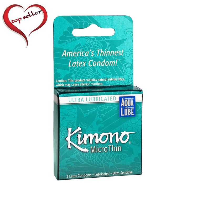 Kimono Micro Thin Condom with Aqua Lube 3 Pack