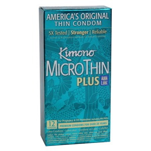 Kimono Micro Thin Condom with Aqua Lube 12 Pack