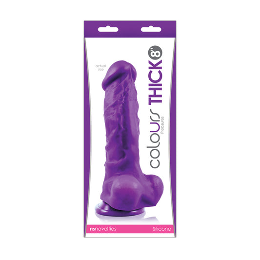 NS Novelties Colours Pleasures Thick 8" Dildo Purple