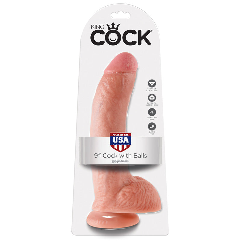 Pipedream Products King Cock  9" Cock with Balls Beige
