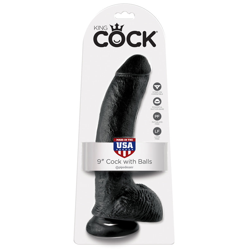 Pipedream Products King Cock  9" Cock with Balls Black