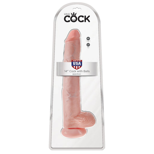 Pipedream Products King Cock 14" Cock with Balls Beige