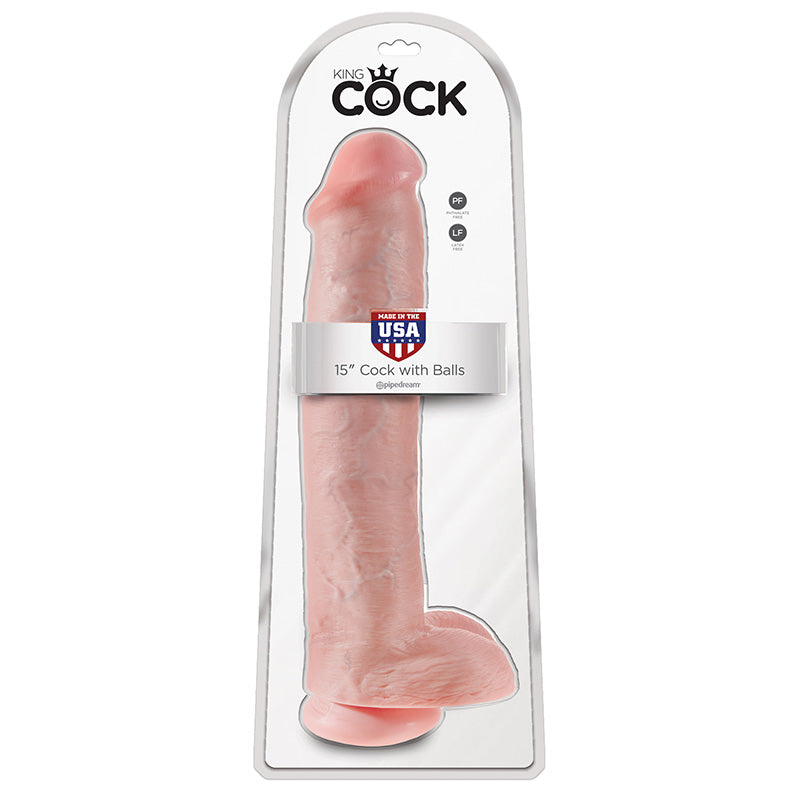 Pipedream Products King Cock 15 Cock with Balls Beige