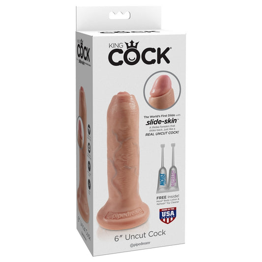 Pipedream Products King Cock 6" Uncut Cock Beige