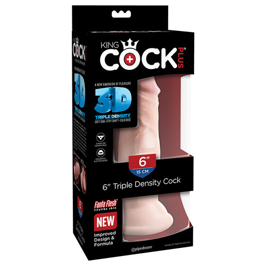 Pipedream Products King Cock Plus 6 Triple Density Cock Beige