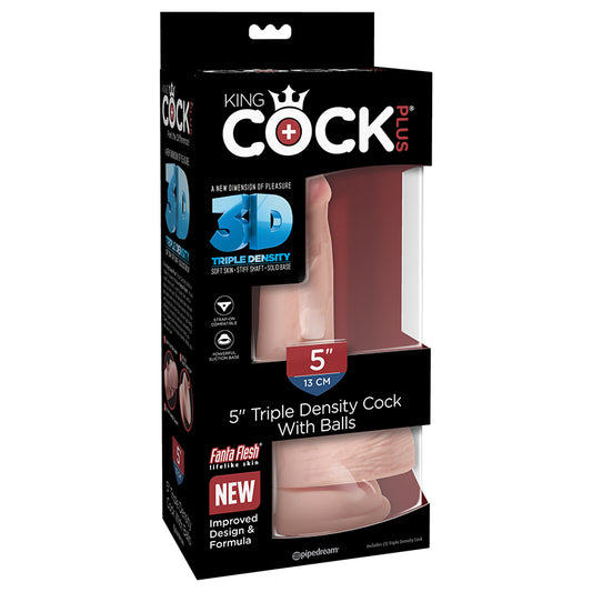 Pipedream Products King Cock Plus 5 Triple Density Cock with Balls Beige