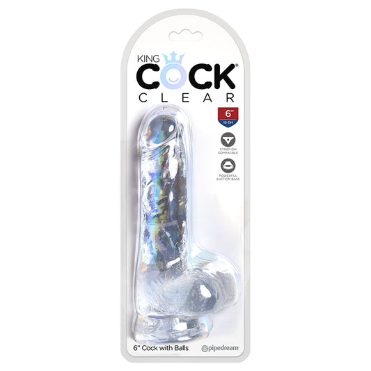 Pipedream Products King Cock Clear 6" Cock With Balls