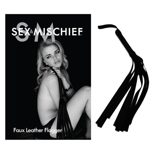 Sportsheets Black Faux Leather Flogger