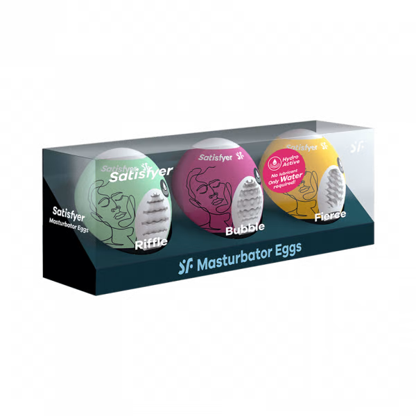 Satisfyer Masturbator Egg 3 Set (Riffle, Bubble, Fierce)