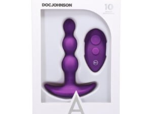 Doc Johnson Play Beaded Vibe Silicone Anal Plug Purple 10 Functions