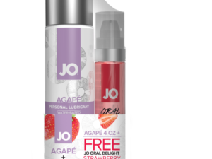 JO Agape 4oz + JO Oral Delight Strawberry Arousal Gel 1oz