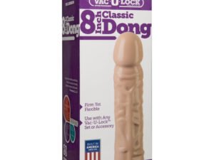 Doc Johnson 8" Classic Dong Vac u Lock Accessory Vanilla