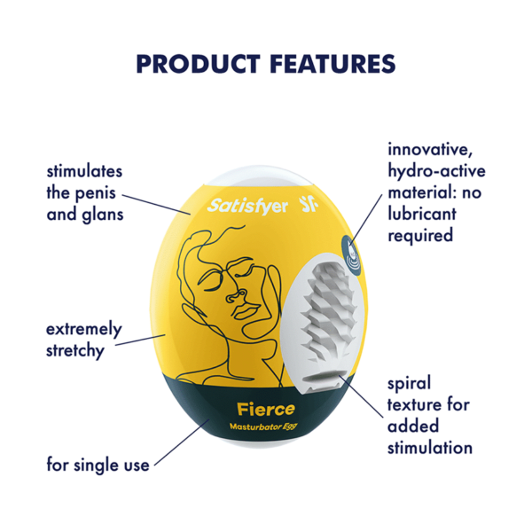 Satisfyer Masturbator Egg 3 Set (Fierce) Yellow - Image 4