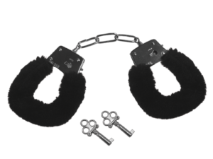Sex & Mischief Furry Handcuffs: Black