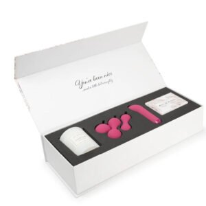 Je Joue Nice and Naughty Gift Set: White, Pink - Candle, Ami, G-Spot Bullet, Treat Cards